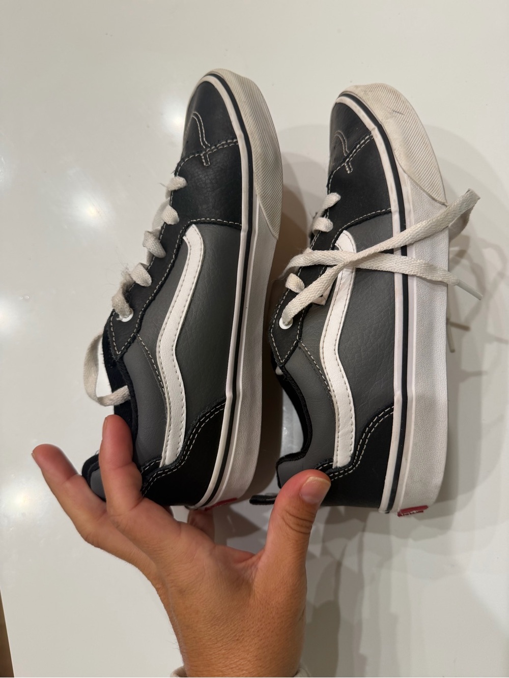 Vans Old Skool 751505 Athletic Shoes Black/White/Grey Youth 5